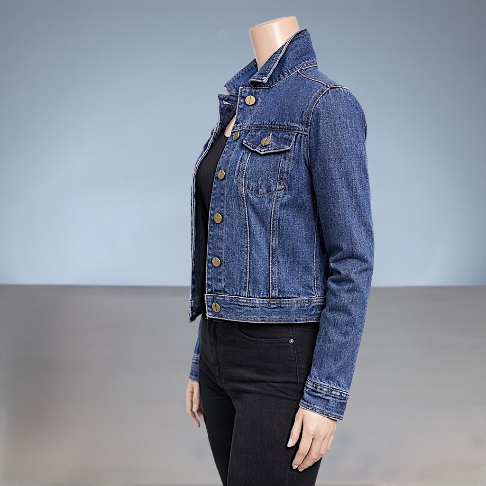 Jones New York Signature Madison Dark Wash Denim Jacket - Picture 8 of 10